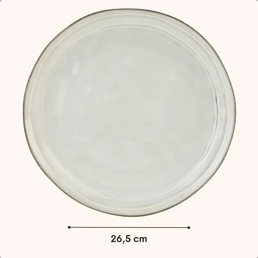 Dinerborden|Borden-OTIX Diner Bordenset 6 Persoons Beige 26,5cm Keramiek LILY