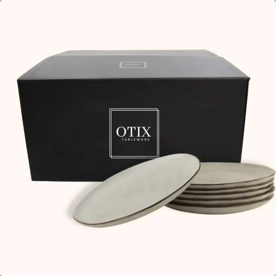 Dinerborden|Borden-OTIX Diner Bordenset 6 Persoons Beige 26,5cm Keramiek LILY