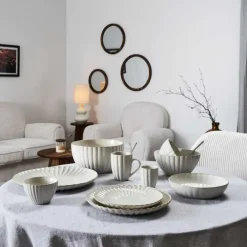 Dinerborden|Borden-OTIX Diner Bordenset 6 Persoons 27cm Wit Keramiek SOLIS