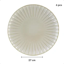 Dinerborden|Borden-OTIX Diner Bordenset 6 Persoons 27cm Wit Keramiek SOLIS