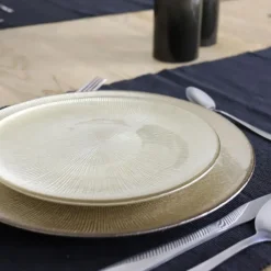 Dinerborden|Borden-OTIX Dinerborden Bordenset 6 Persoons Onderborden Goud