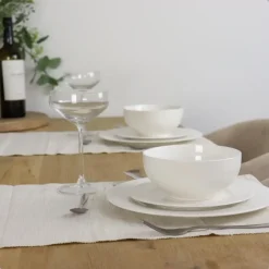 OTIX Dinerborden Bordenset 12 Persoons 27cm Wit Porselein LUNA