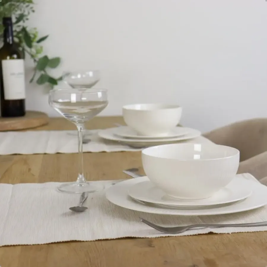 OTIX Dinerborden Bordenset 12 Persoons 27cm Wit Porselein LUNA