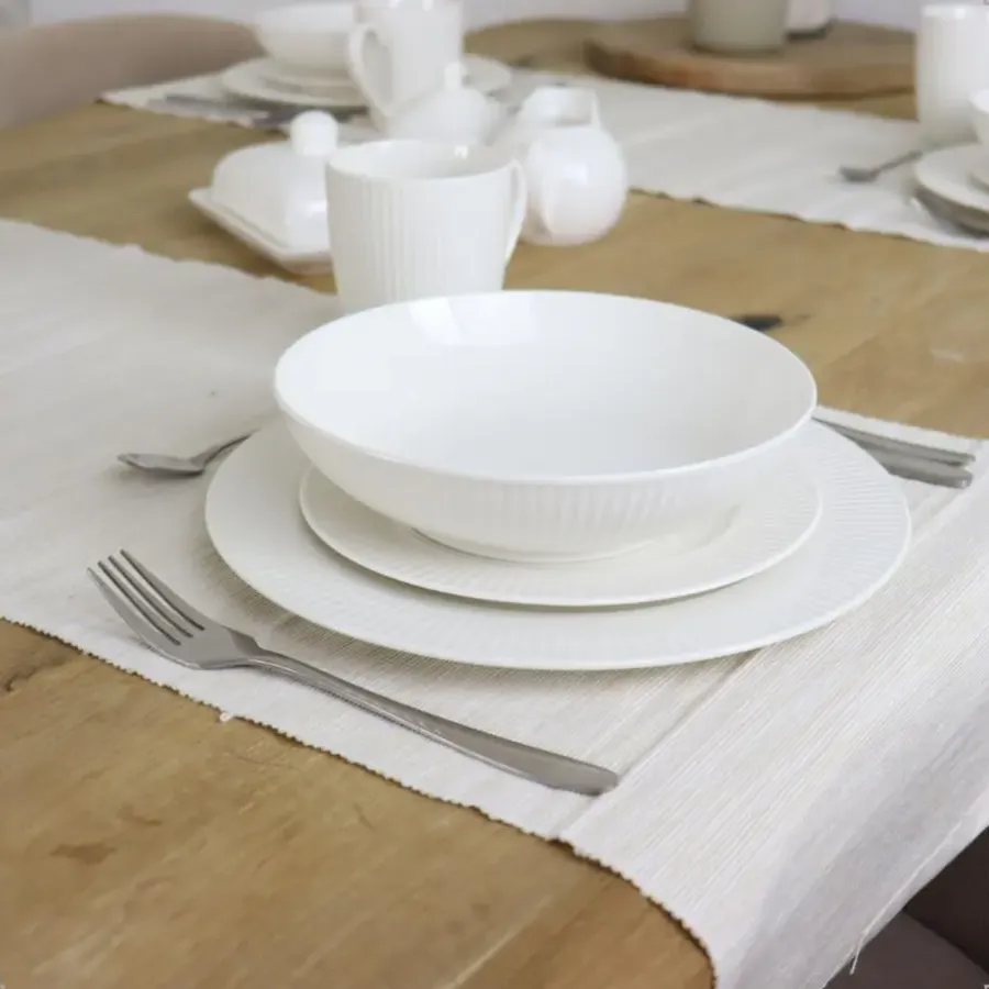 OTIX Dinerborden Bordenset 12 Persoons 27cm Wit Porselein LUNA