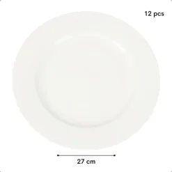 OTIX Dinerborden Bordenset 12 Persoons 27cm Wit Porselein LUNA