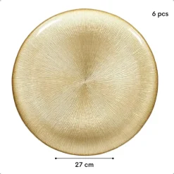 OTIX Dinerborden Bordenset 6 Persoons Goud Onderborden Kerst 27cm