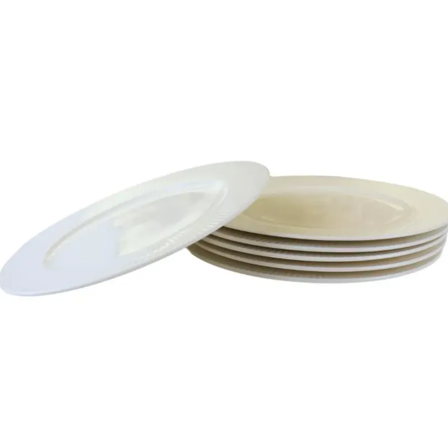 Dinerborden|Borden-OTIX Dinerborden Bordenset 6 Persoons 27cm Wit Porselein LUNA