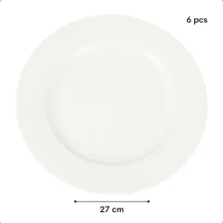 Dinerborden|Borden-OTIX Dinerborden Bordenset 6 Persoons 27cm Wit Porselein LUNA