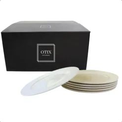 Dinerborden|Borden-OTIX Dinerborden Bordenset 6 Persoons 27cm Wit Porselein LUNA