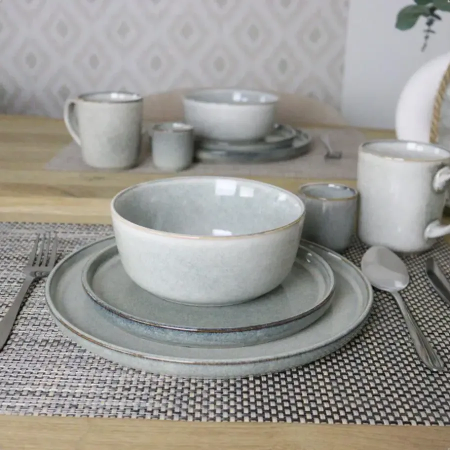 Dinerborden|Borden-OTIX Dinerborden Bordenset 6 Persoons 27cm Aardewerk BEECH