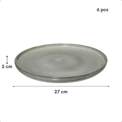 Dinerborden|Borden-OTIX Dinerborden Bordenset 6 Persoons 27cm Aardewerk BEECH