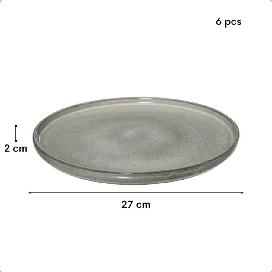Dinerborden|Borden-OTIX Dinerborden Bordenset 6 Persoons 27cm Aardewerk BEECH