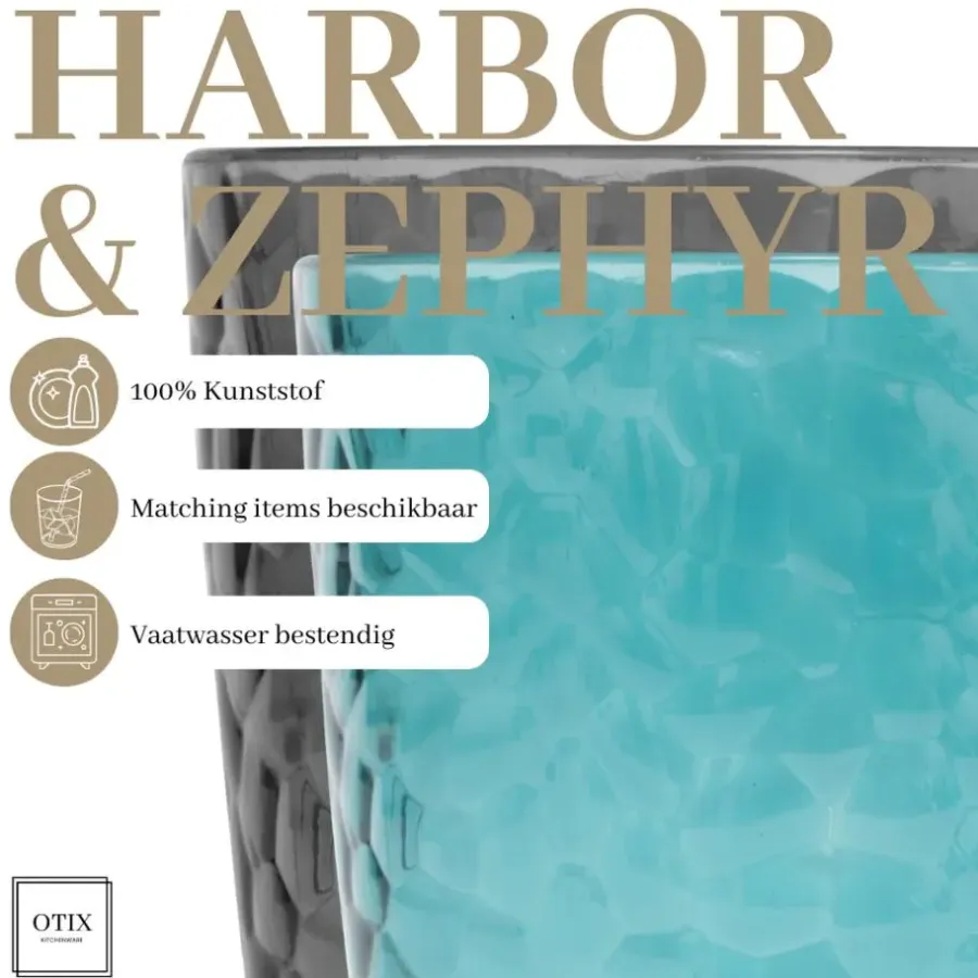 Waterglazen-OTIX Drinkglazen Harbor - Blauw