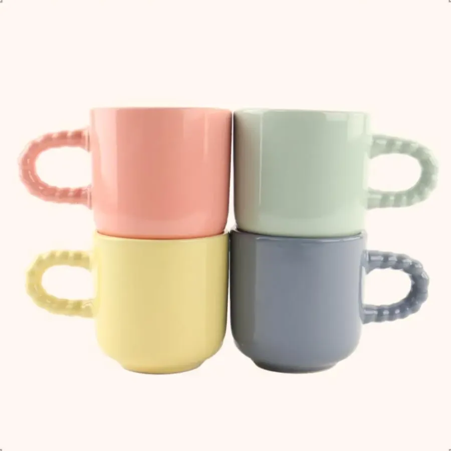OTIX Espresso Kopjes Koffiekopjes Set van 8 Koffietassen 120 ml Aardewerk