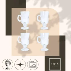 Koffieglazen-OTIX Irish Coffee glazen Latte macchiato Koffietassen 4 stuks 240ml