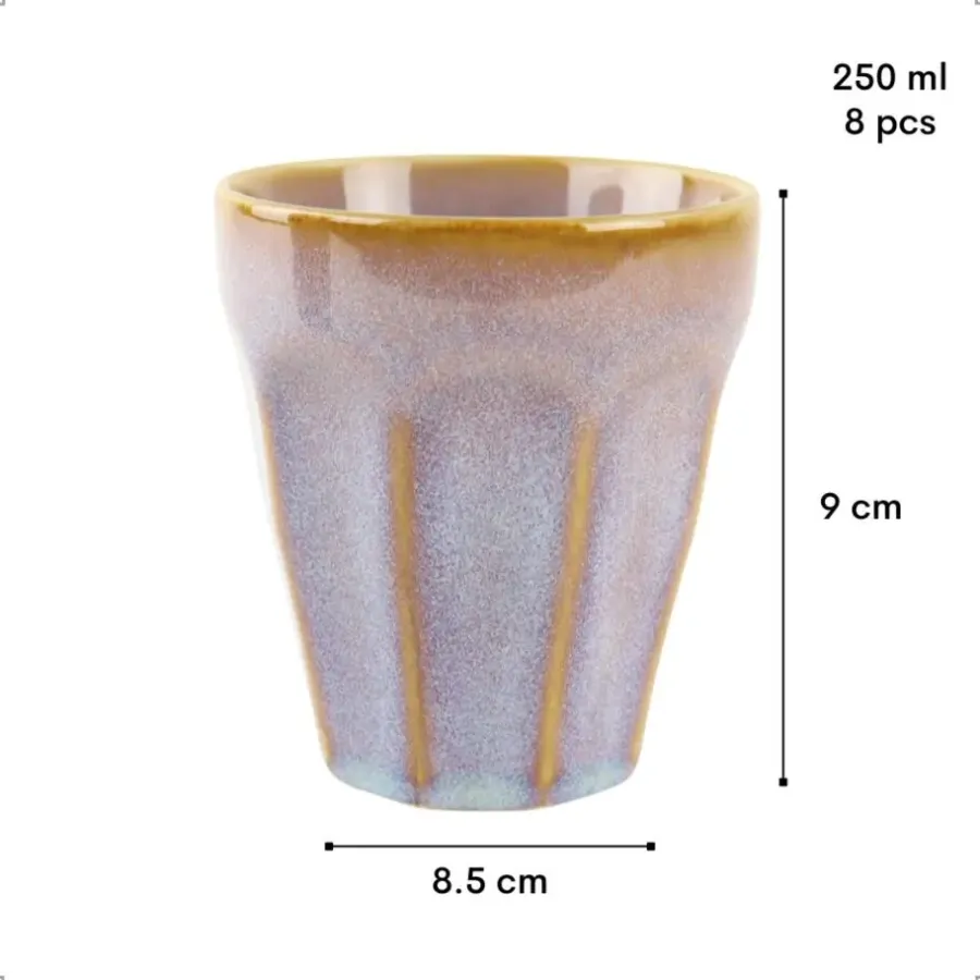 Kopjes, Mokken En Bekers-OTIX Koffie Kopjes 8 Stuks 250 ml Zonder Oor Koffietassen Porselein Hittebest...