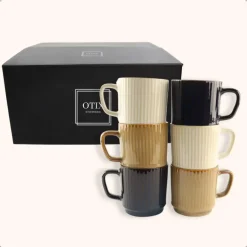 OTIX Koffiekopjes 6 Stuks 270 ml Div. Kleuren Keramiek