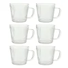 OTIX Koffiekopjes Glazen met Ribbel Reliëf Koffietassen Set van 6 150ml Glas