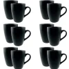 Kopjes, Mokken En Bekers-OTIX Koffiekopjes met Oor Koffietassen Set van 12 Mat Zwart 340ml