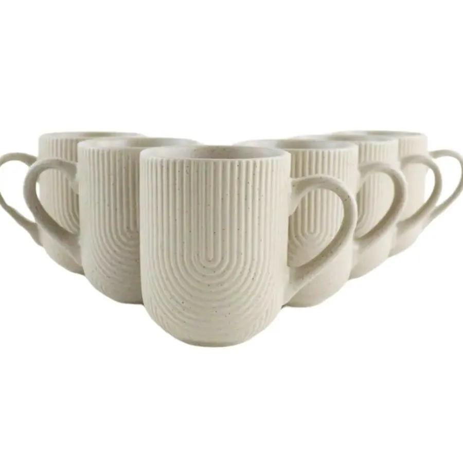OTIX Koffiekopjes Met Oor Set van 6 Koffietassen Cappuccino Kop Theemok 300ML...