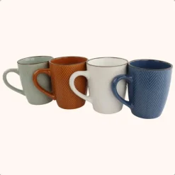 OTIX Koffiekopjes met Oor Koffietassen Set van 4 Verschillende kleuren