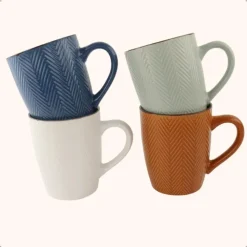 OTIX Koffiekopjes met Oor Koffietassen Set van 4 Verschillende kleuren