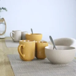 Serviessets-OTIX Koffiekopjes Set van 12 Kopjes Met Oor 300ml Zonder Oor 190ml