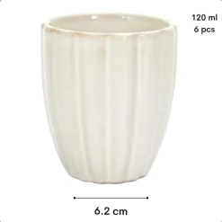 Koffieglazen-OTIX Koffiekopjes Zonder Oor Set van 6 Koffietas Theemok 120ml SOLIS