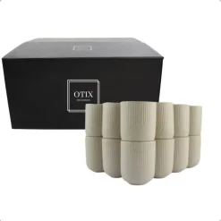 Koffieglazen-OTIX Koffiekopjes Zonder Oor Set van 12 Koffietassen Theemok 190ml