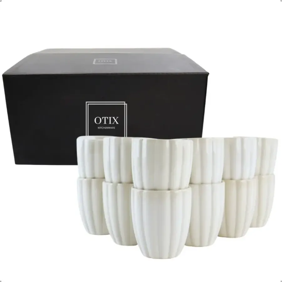 Koffieglazen-OTIX Koffiekopjes Zonder Oor Set van 12 Koffietassen Theemok 120ml