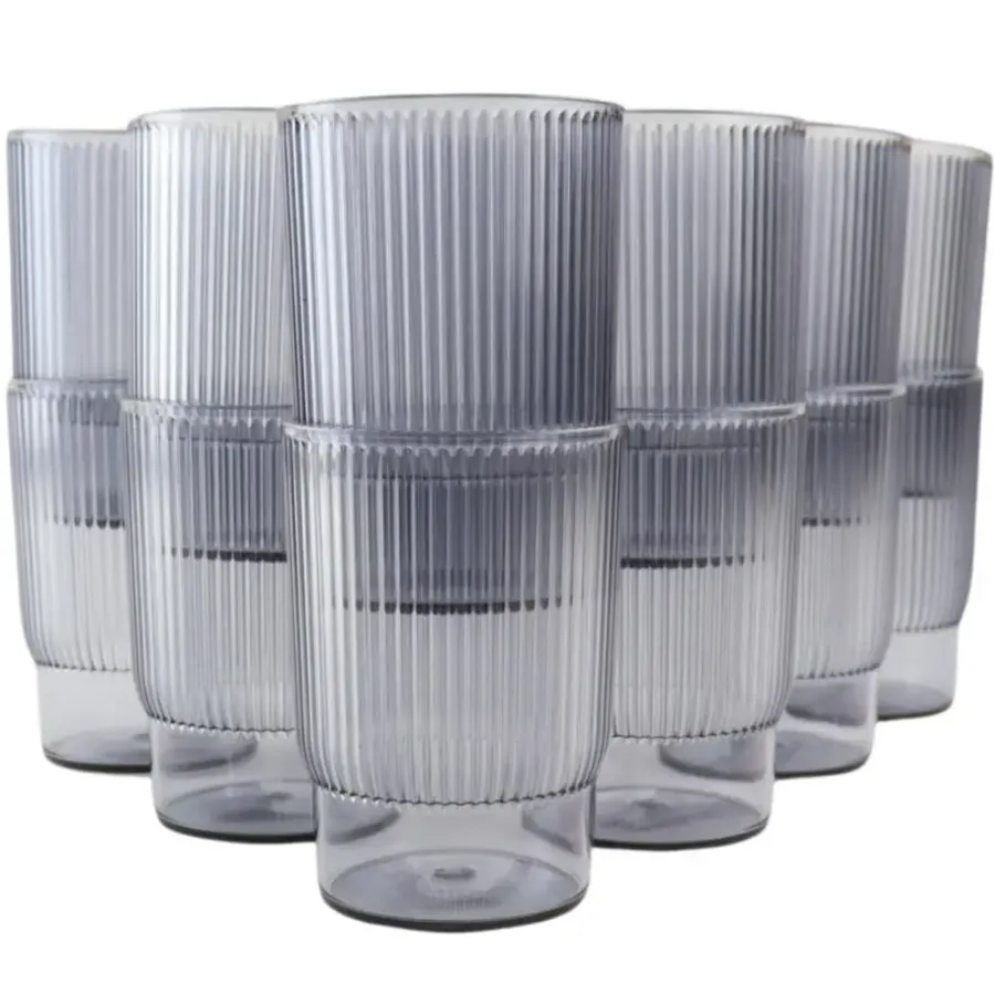 OTIX Kunststof Drinkglazen Herbruikbaar Set van 12 Waterglas Klein 350ml Tran...