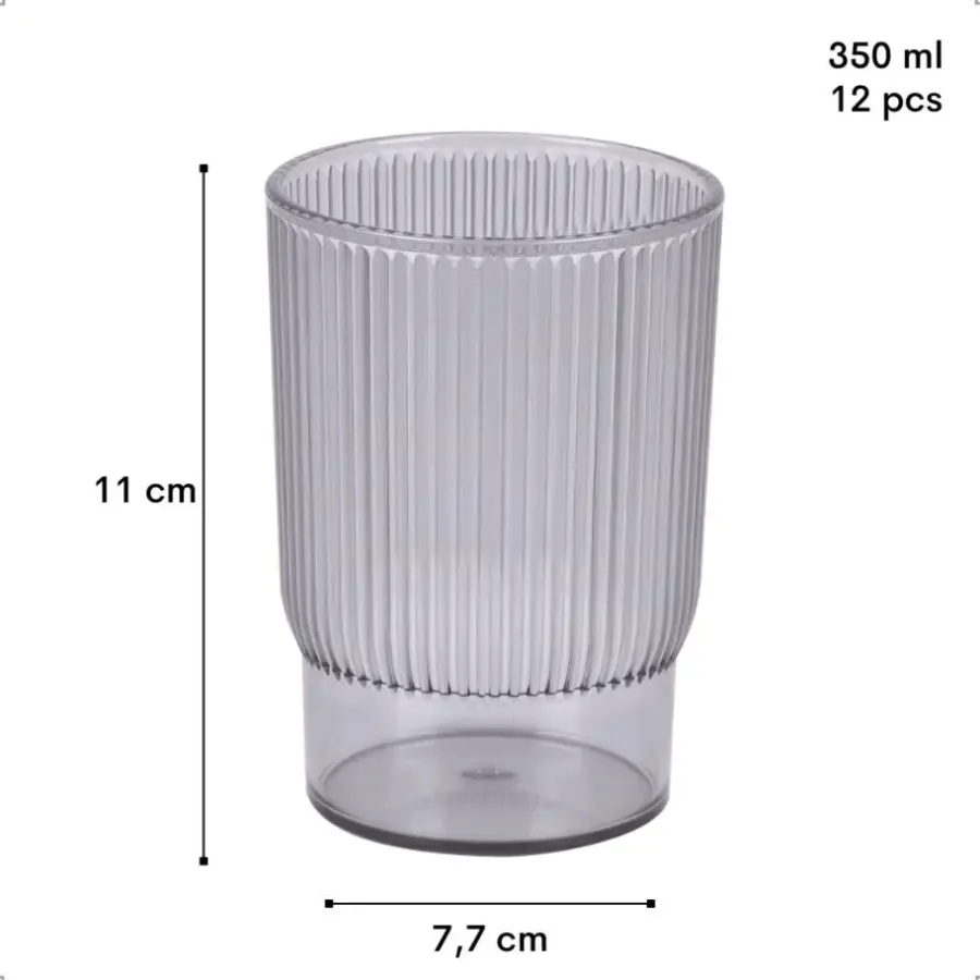 OTIX Kunststof Drinkglazen Herbruikbaar Set van 12 Waterglas Klein 350ml Tran...