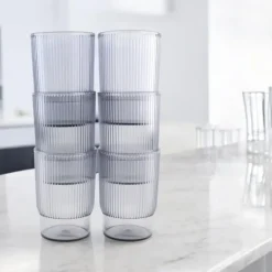 OTIX Kunststof Drinkglazen Herbruikbaar Set van 6 Waterglas Klein 350ml Trans...