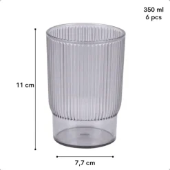 OTIX Kunststof Drinkglazen Herbruikbaar Set van 6 Waterglas Klein 350ml Trans...