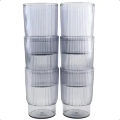 OTIX Kunststof Drinkglazen Herbruikbaar Set van 6 Waterglas Klein 350ml Trans...