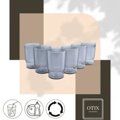 OTIX Kunststof Drinkglazen Herbruikbaar Set van 6 Waterglas Klein 350ml Trans...