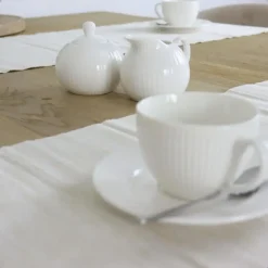OTIX Melk en Suiker Set Melkkan Suikerpot met Oor Wit Porselein LUNA