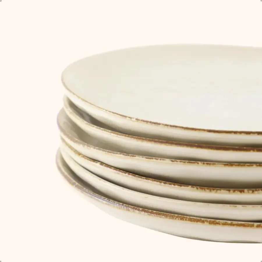 Borden-OTIX Ontbijtborden Bordenset 12 Persoons Beige 21cm Keramiek MAPLE