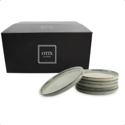 OTIX Ontbijtborden Bordenset 6 Persoons Dessertbord 21cm Aardewerk BEECH