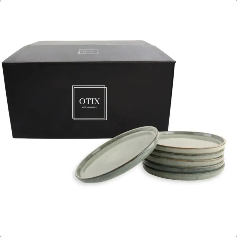 OTIX Ontbijtborden Bordenset 6 Persoons Dessertbord 21cm Aardewerk BEECH