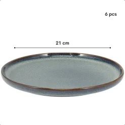 OTIX Ontbijtborden Bordenset 6 Persoons 21cm Dessertbord Ontbijtborden Blauw...