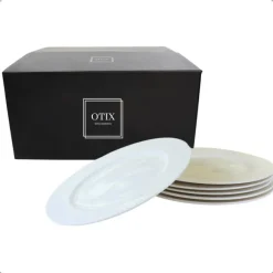 Borden-OTIX Ontbijtborden Bordenset 6 Persoons 20cm Dessertbord Ontbijtborden Wit Po...