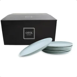 Borden-OTIX Ontbijtborden Bordenset 6 Persoons Dessertbord 21cm Aardewerk OAK