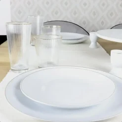 OTIX Ontbijtborden Dessert Gebaksbordjes Borden Set van 6 Stuks 20cm Wit met