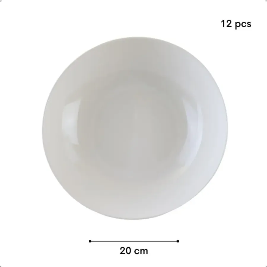 Borden-OTIX Pastaborden Bordenset 12 Persoons Diepe Borden Soepborden 20cm...