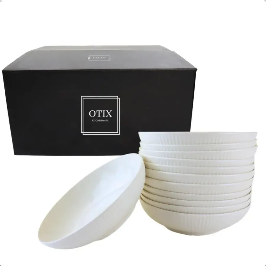 Borden-OTIX Pastaborden Bordenset 12 Persoons Diepe Borden Soepborden 20cm...