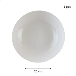 Borden-OTIX Pastaborden Bordenset 6 Persoons Diepe Borden Soepborden 20cm Wit Porsel...