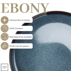 Serviessets-OTIX Serviesset 6 Persoons met Bordenset Soepkommen 600ml Schaaltjes EBONY