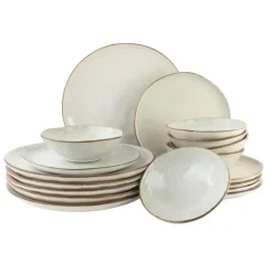 Serviessets-OTIX Serviesset Bordenset 6 Persoons 18-delig Beige Keramiek LILY