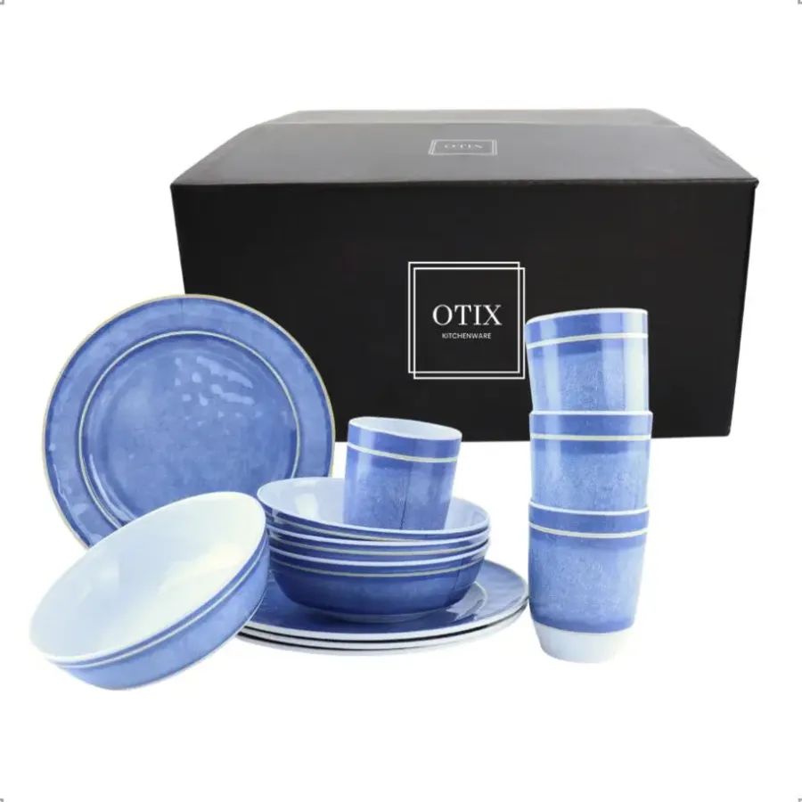 OTIX Serviessets 12 Delig Navara - Blauw
